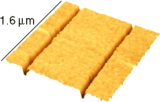 AFM image of nano-scale trenches.